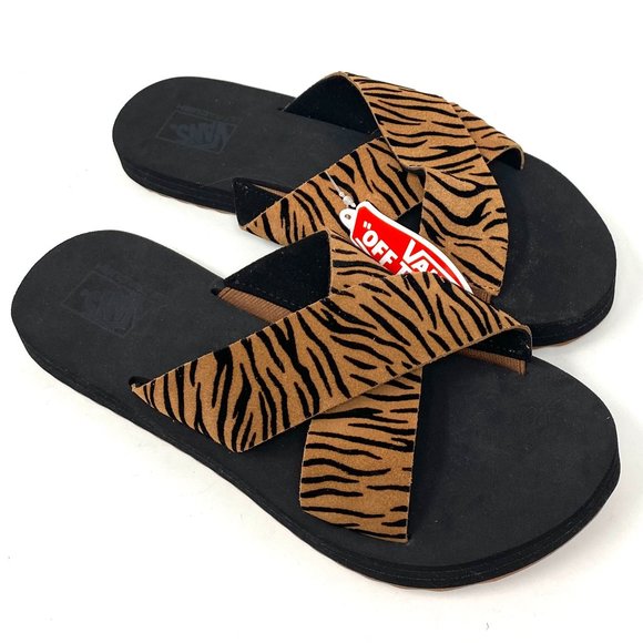💖MEGA SALE💖VANS Sandal Animal Stripes Black Brown Multi Women's  VN0A4U1ZA2X - Picture 2 of 7